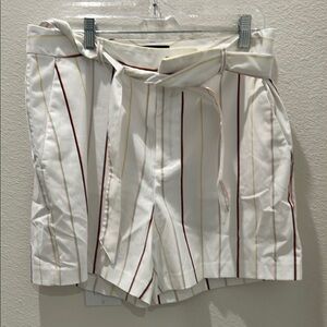 Banana Republic Striped White and Red Women's Shorts